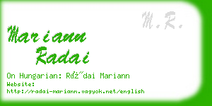 mariann radai business card